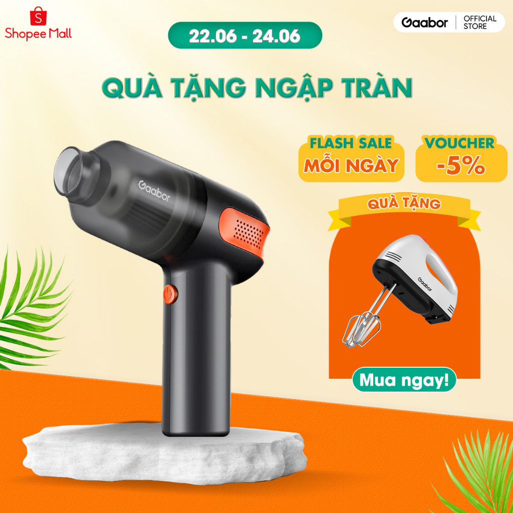 áy hút bụi không dây cầm tay GAABOR GVCC-M1A1 lực hút mạnh bền bỉ - Hàng chính hãng