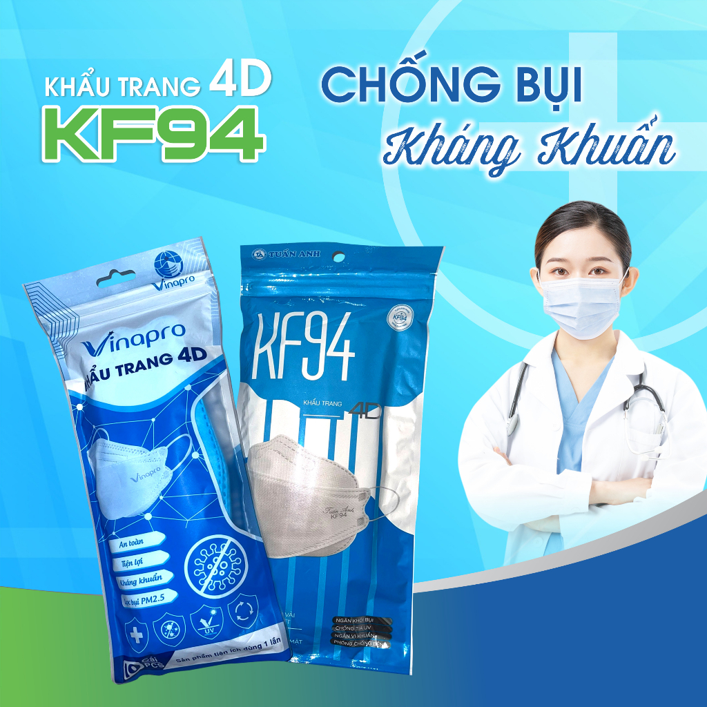 Khẩu Trang Y Tế 4D VINAPRO Ngăn Ngừa Bụi Bảo Vệ Sức Khỏe