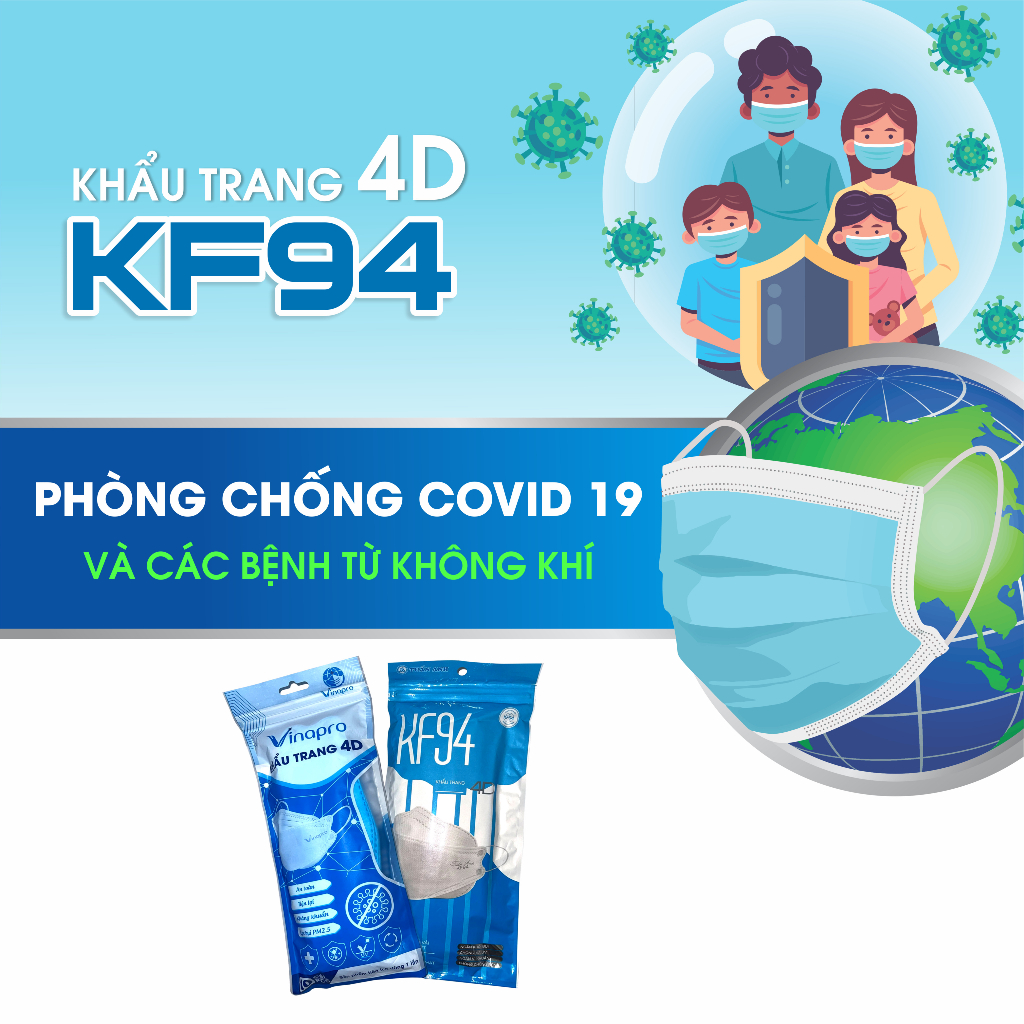 Khẩu Trang Y Tế 4D VINAPRO Ngăn Ngừa Bụi Bảo Vệ Sức Khỏe