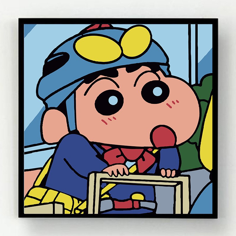 Tranh Số Hóa Cậu Bé Sh in Nhiều Hình Thủ Công Tự Hoàn Thành, Tranh Sơn Dầu Số Hóa Cậu Bé Bút Chì 20x20cm