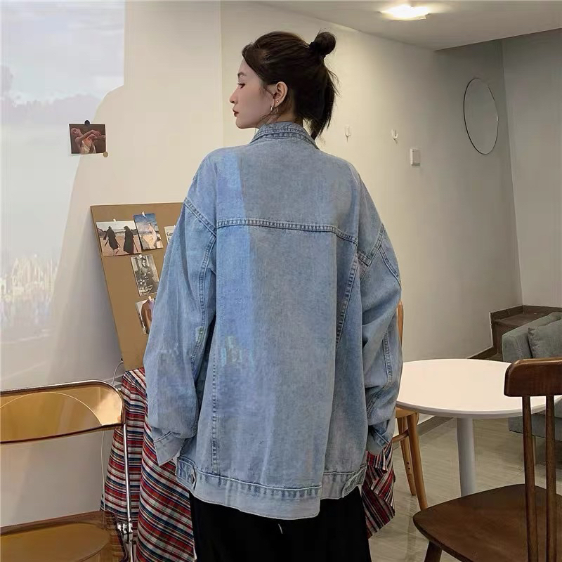 ÁO KHOÁC BÒ XANH FORM RỘNG OVERSIZE
