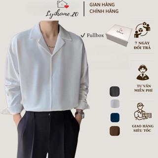 Áo sơ mi cổ vest nam nữ dài tay chất dày dặn form đẹp chuẩn mặc cặp đôi nhóm thoải mái LYIHOME.20