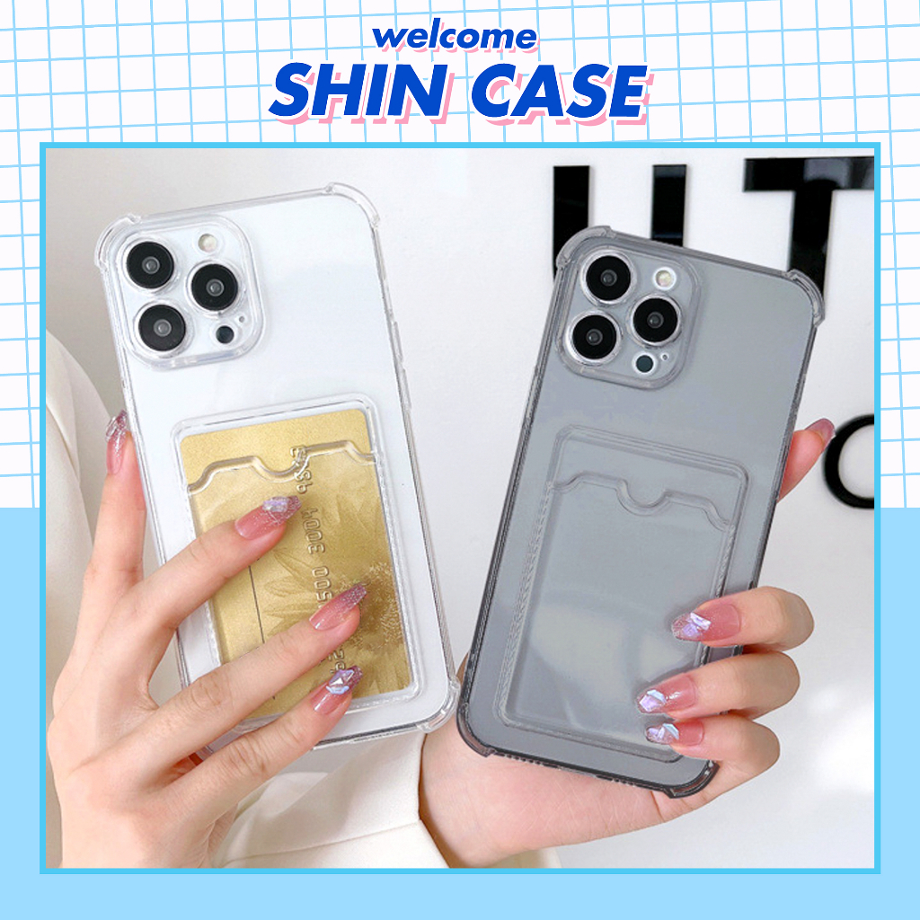 Ốp Lưng Điện Thoại Màu Trơn Có Ngăn Đựng Thẻ Dành Cho iPhone 6s/6splus/7/7plus/8/8plus/xs/xsmax/11/12/13/14/pro/max/plus