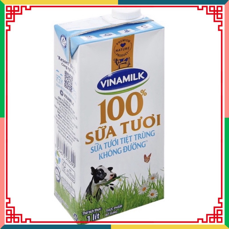 Sữa Tươi thanh trùng 100% Vinamilk Có Đường/Không Đường hộp giấy 1 Lít