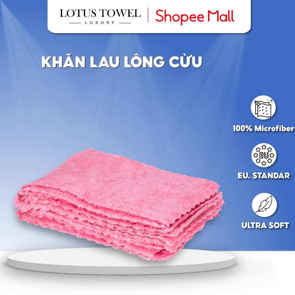 Khăn Lau Lông Cừu LOTUS TOWEL 100% Microfiber Mềm Mịn Thấm Hút Không Phai Màu