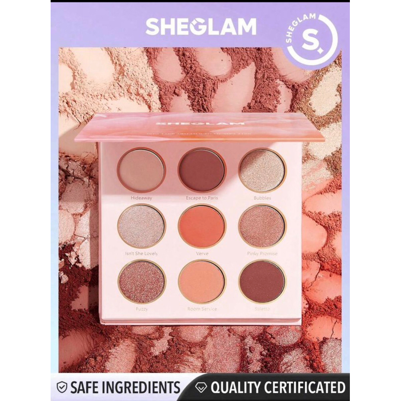 [ Sẵn] SHEGLAM Bảng Phấn Mắt 9 Ô Rose Code Palette 10g