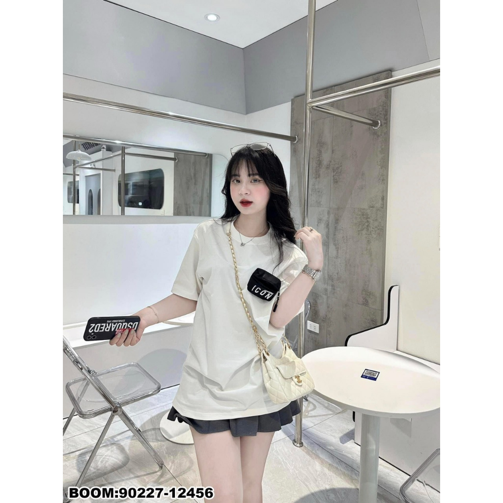 Áo Phông Nam Nữ Túi Hộp I-CON Chữ Thêu Chất Cotton Co giãn 4 Chiều Siêu Hot Hit