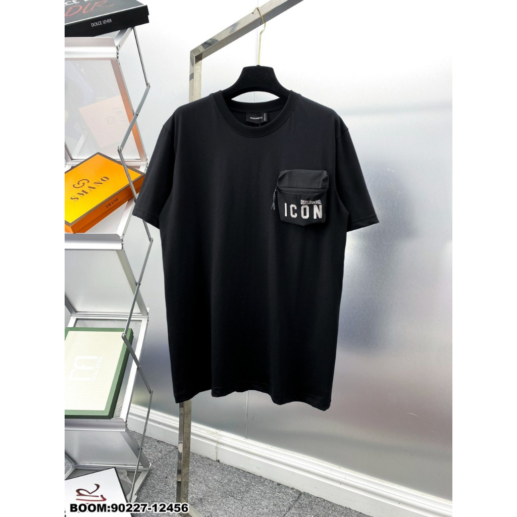 Áo Phông Nam Nữ Túi Hộp I-CON Chữ Thêu Chất Cotton Co giãn 4 Chiều Siêu Hot Hit