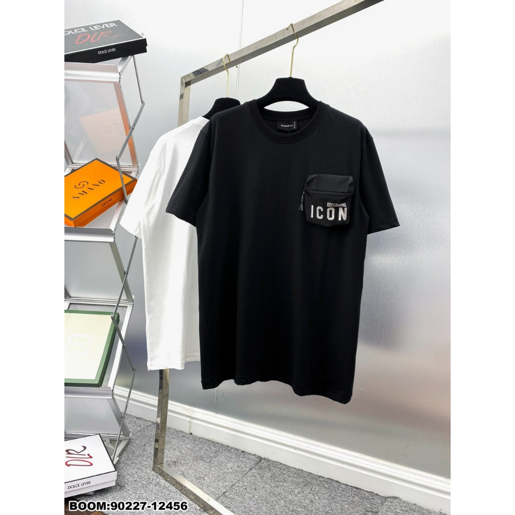 Áo Phông Nam Nữ Túi Hộp I-CON Chữ Thêu Chất Cotton Co giãn 4 Chiều Siêu Hot Hit