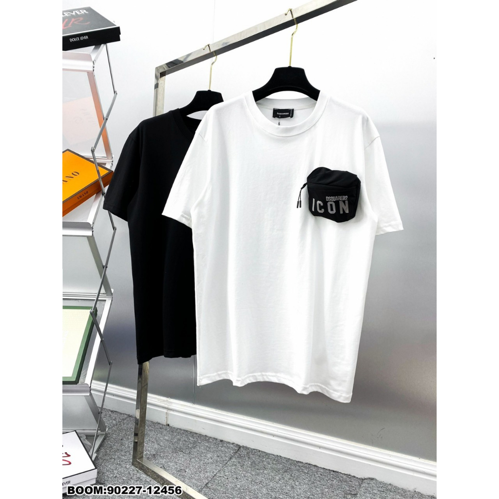 Áo Phông Nam Nữ Túi Hộp I-CON Chữ Thêu Chất Cotton Co giãn 4 Chiều Siêu Hot Hit