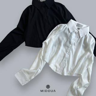 MIDDUA - SM020 Sơmi lụa vạt bầu crop