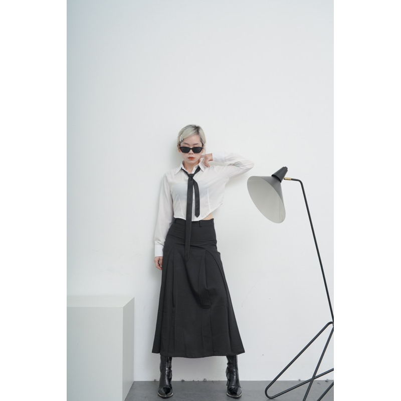 SM020 Sơmi vạt bầu crop