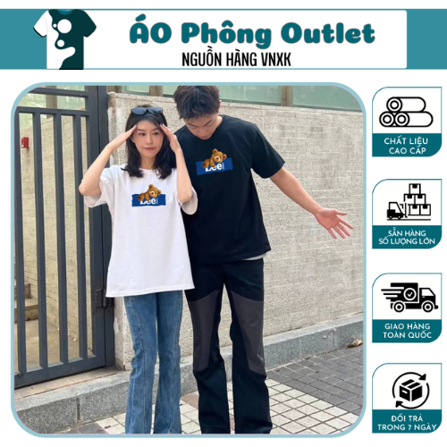 T-Shirt Bora By Lee Strme Trắng Đen Tay Lỡ Thiết Kế Đơn Giản Chất Vải Cotton 100%