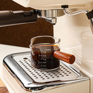 Cốc đong cà phê Epresso tay cầm gỗ 75ml