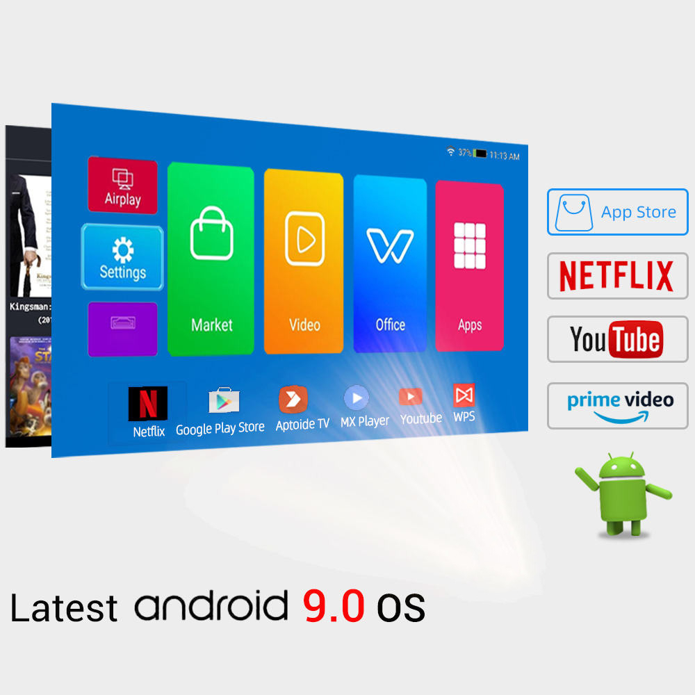 Máy chiếu S7– Rạp hát tại nhà di động , có wifi dùng android, xem trên Youtube, Thay thế chiếc Smart TV 120 inch,Tuy