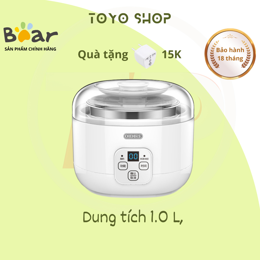 Máy làm sữa chua OIDIRE ODI-SA13, 1.0 lít, làm kem, làm món tráng miệng, máy ủ lên men, ủ sữa chua, tặng 4 cốc sứ