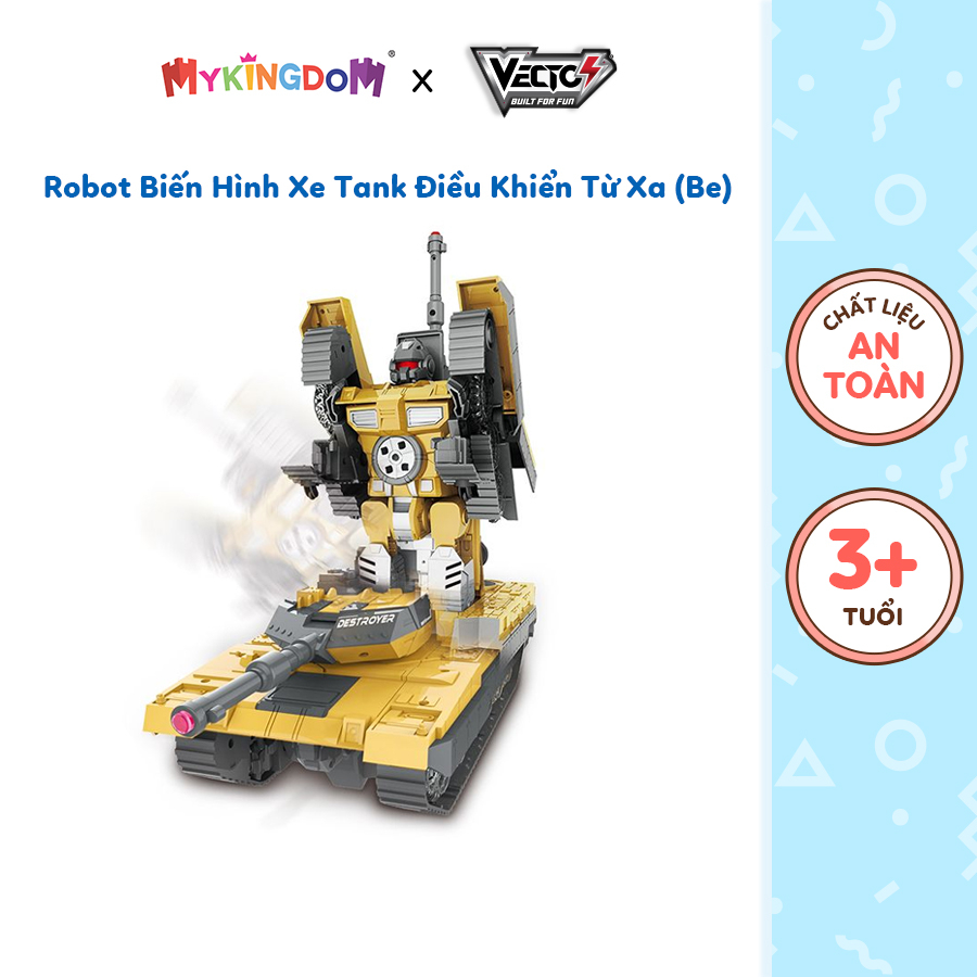 Đồ Chơi Robot Biến Hình Xe Tank Điều Khiển Từ Xa (Màu Be) VECTO VT28165/YE