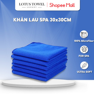 Khăn lau xe, Spa 30x30cm LOTUS TOWEL 100% Microfiber Cao Cấp Mềm Mịn Thấm Hút Không Ra Màu