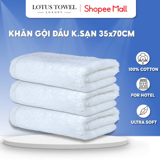 Khăn Gội Đầu  Khách Sạn 35x75cm LOTUS TOWEL  100% Cotton Cao Cấp, Mềm Mịn, Thấm Hút, Không Phai Màu
