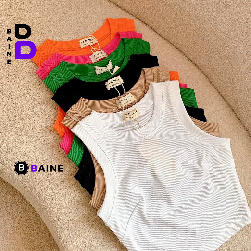 Áo Croptop Nữ BA LỖ BẢN TO Chất Borip Kiểu Sexy Nữ, Áo Thun Ôm Body Trơn Đẹp Tôn Dáng BAINE