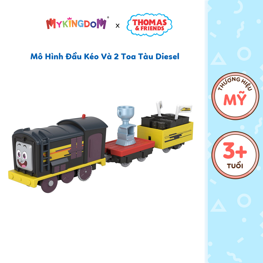 Đồ Chơi THOMAS FRIEND Mô Hình Đầu Kéo Và 2 Toa Tàu Diesel HDY74/HFX97