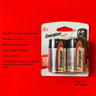 Pin Đại D  Alkaline  Energizer E95 1,5V vỉ 2 viên
