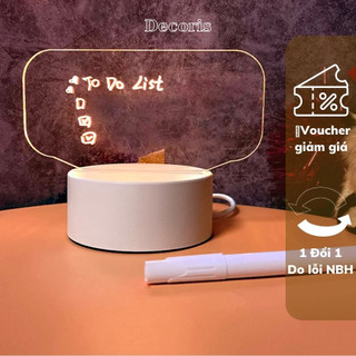 Bảng ghi chú trong suốt kích thước 15.5x8cm dạ quang đèn led, dùng để ghi chú, nhắc nhở, viết lịch trình, đèn ngủ