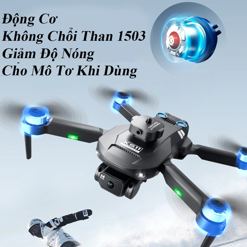 Drone mini, Flycam KS11 - Tránh Chướng Ngại Vật - Điều Khiển Từ Xa 4K, Cảm Biến Chống Va Chạm OAS,Pin 2000mAh | BigBuy360 - bigbuy360.vn
