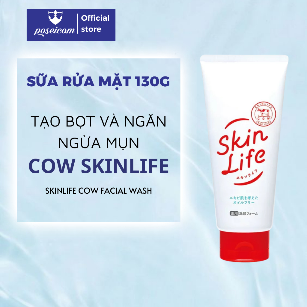 Sữa Rửa Mặt Tạo Bọt Ngăn Ngừa Mụn Cow Skinlife Facial Foam Nhật Bản