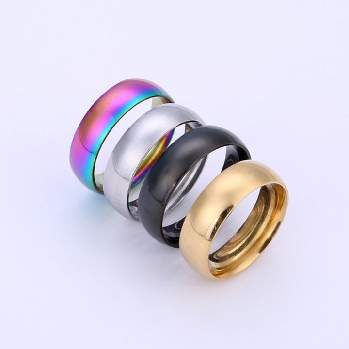 Nhẫn nam titan trơn tròn xoay nam nữ PT JEWELRY nhiều màu cao cấp thời trang inox thép không gỉ