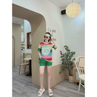 SET SHORT COTTON LẠNH PHỐI 3D CAO CẤP