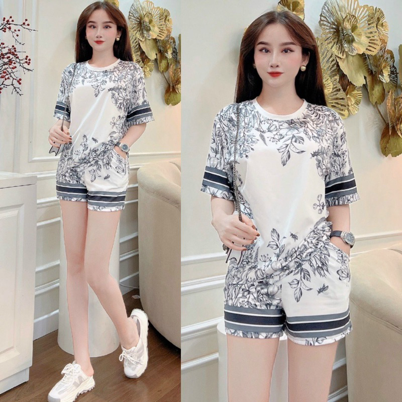 SET SHORT COTTON LẠNH PHỐI 3D CAO CẤP