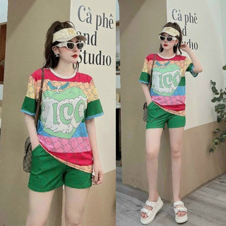 SET SHORT COTTON LẠNH PHỐI 3D CAO CẤP