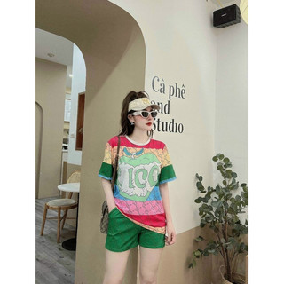 SET SHORT COTTON LẠNH PHỐI 3D CAO CẤP