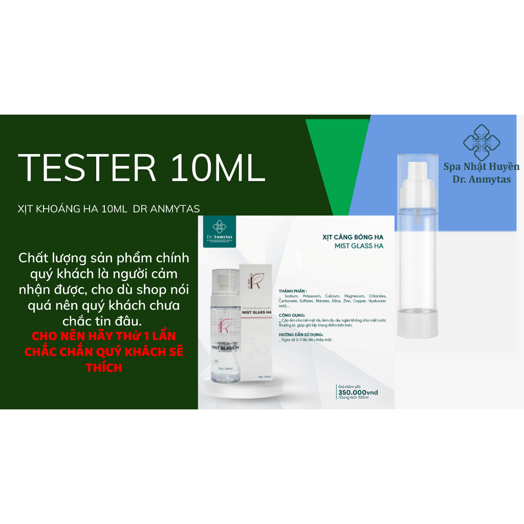 Xịt Khoáng HA 10ml Dr Anmytas