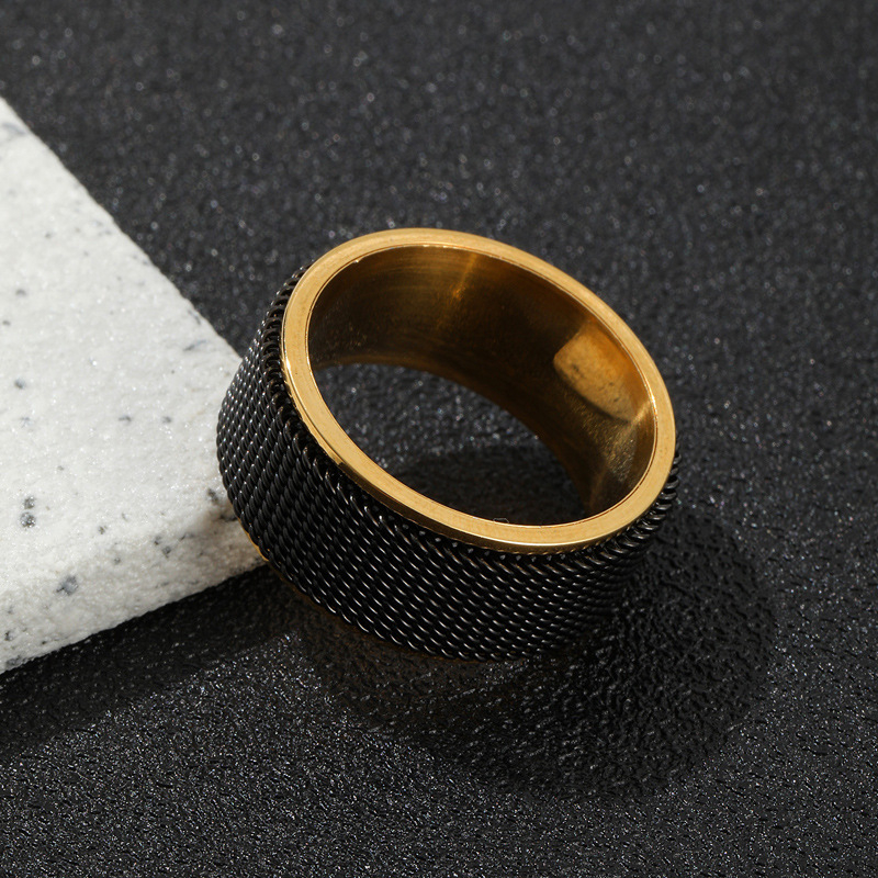 Nhẫn nam nữ xích lưới xoay Elas thời trang cao cấp thép không gỉ PT JEWELRY hiphop đường phố Unisex - Nhẫn Dring PTNNA31