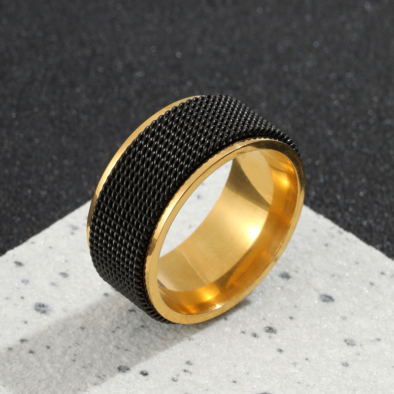 Nhẫn nam nữ xích lưới xoay Elas thời trang cao cấp thép không gỉ PT JEWELRY hiphop đường phố Unisex - Nhẫn Dring PTNNA31