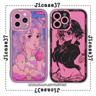 Ốp lưng iphone cạnh vuông JMCase Vintage Manga Girl 6plus/6s/6splus/7/7plus/8/8plus/x/xs/11/12/pro/max/plus/promax