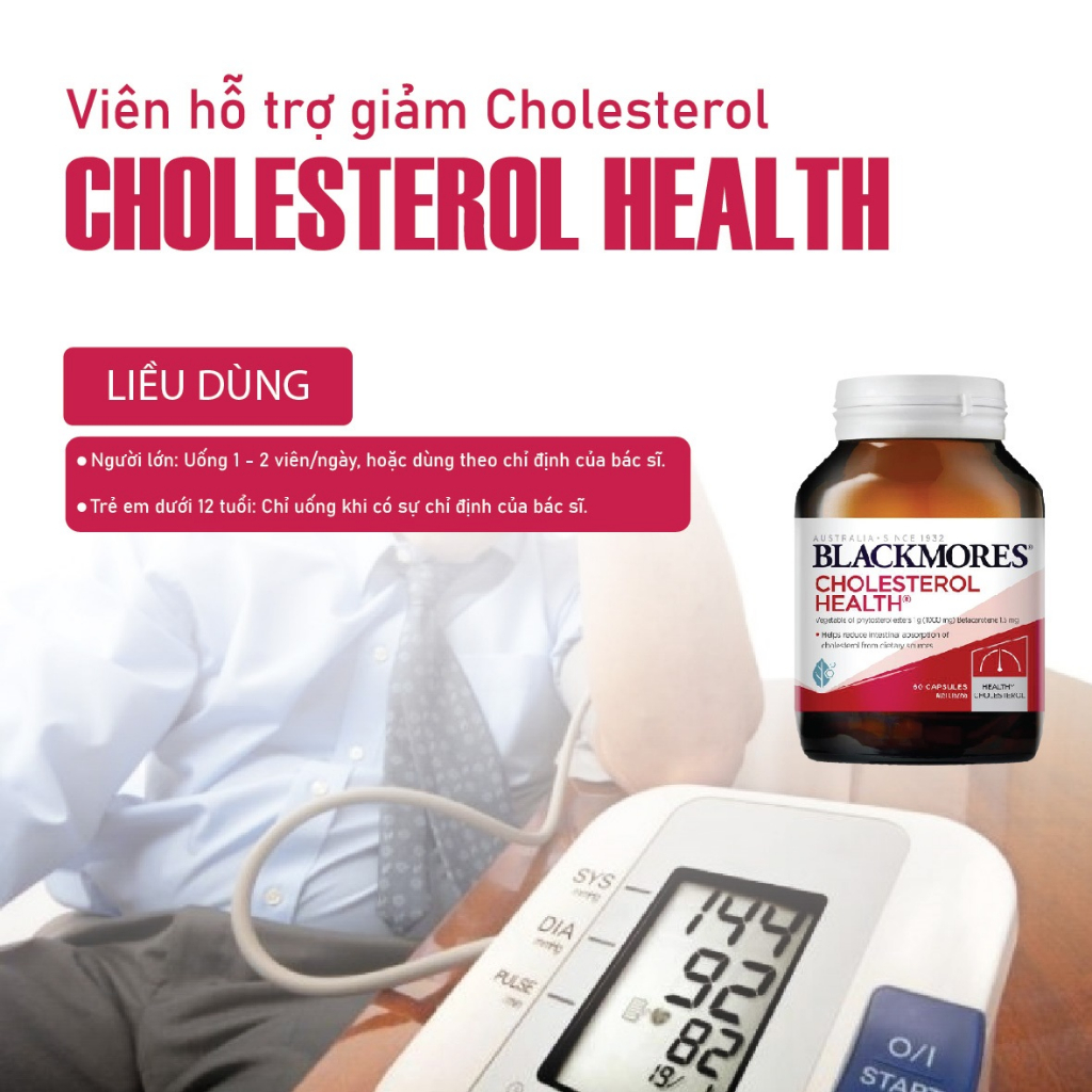 Viên uống cân bằng mỡ máu, giảm cholesterol Blackmores Cholesterol Health 60 viên của Úc