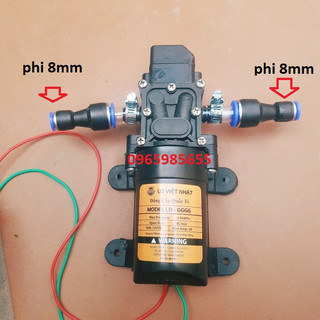 bơm mini 12v ống ra phi8 - bơm phun sương