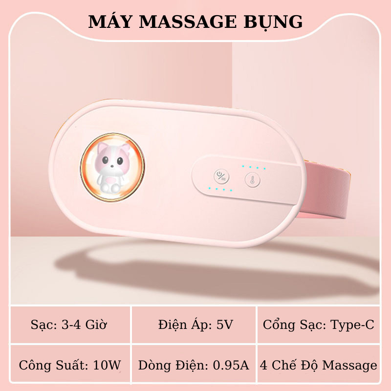 Máy Massage Bụng Kinh Kumo Đai Đeo Làm Ấm Giảm Đau Cho Phụ Nữ Đến Kì