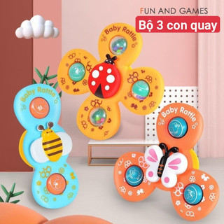 Đồ chơi set 3 con quay spinner xúc xắc - đồ chơi con quay xúc xắc - xúc xắc 7 món cho bé