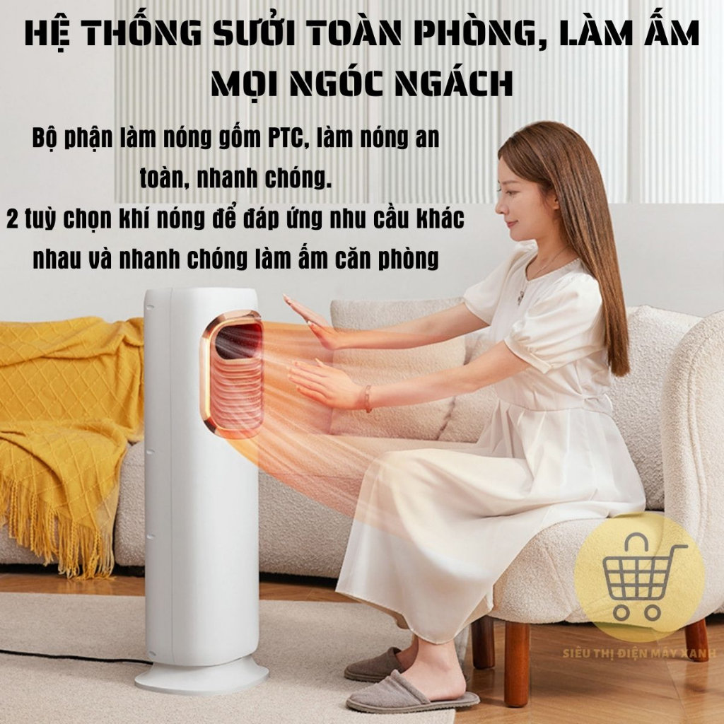 Quạt Điều Hòa Không Cánh 2 Chiều Nóng Lạnh, An Toàn, Sang Trọng, Điều Khiển Từ Xa, Hẹn Giờ Tắt - Bảo Hành 1 Năm | BigBuy360 - bigbuy360.vn