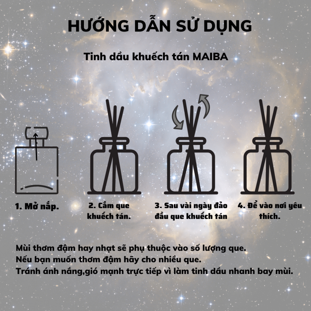 Tinh Dầu Thơm Phòng Hương Liệu Thiên Nhiên MAIBA 50ML Trang Trí,Decor Nhà Cửa Bản Sang Trọng Kèm Que Hoa Khuếch Tán MB50