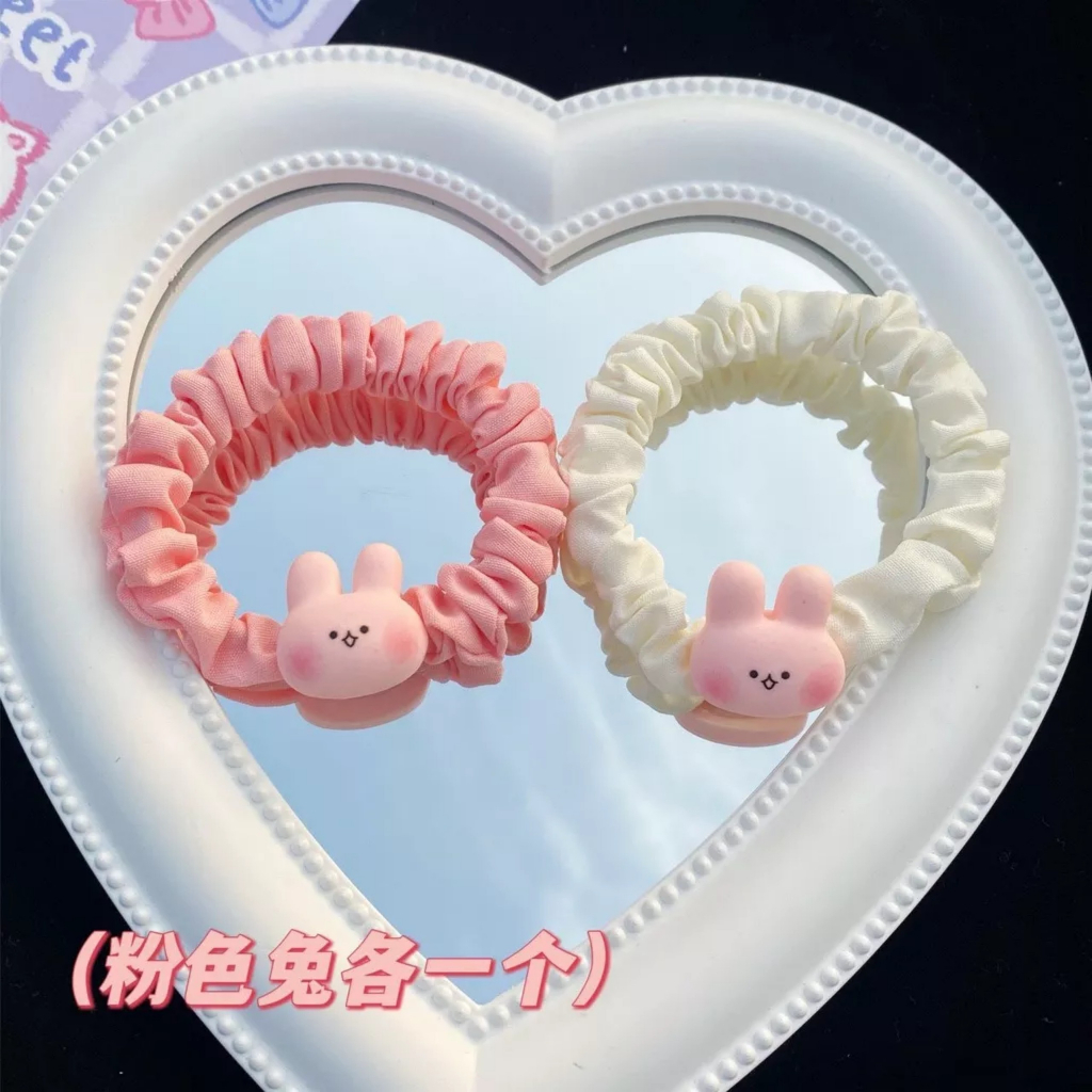 Dây buộc tóc scrunchies hình thỏ xinh mê ly dành cho nữ