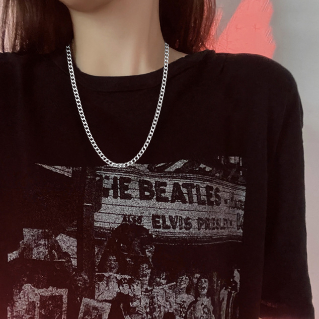 Dây chuyền nam titan cao cấp đẹp sang trọng thép không gỉ lặc PT JEWELRY kích cỡ 7mm màu trắng PTDCNA01