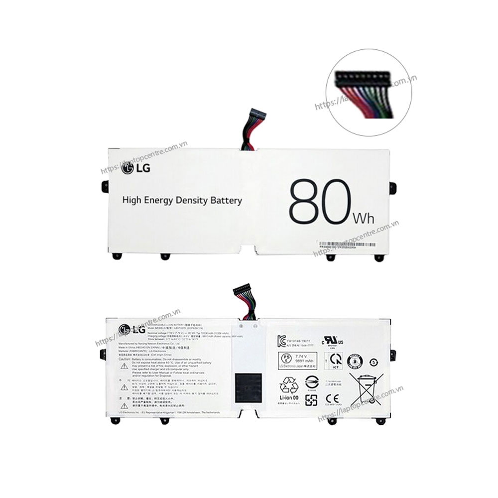 PIN ORG + LG GRAM 15Z90N LBV7227E 7,7V 80,25WH 10336MAH 9CELL CẮM TRONG & 17Z90N
