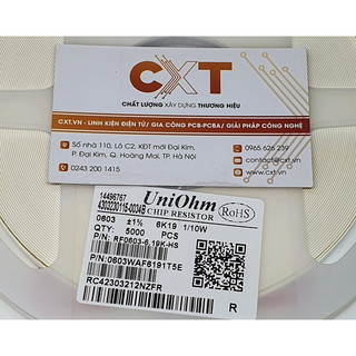 Điện trở dán 0603 1% thông số từ 0r đến 100r