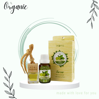 Tinh dầu treo xe / tinh dầu xe hơi lemon & peppermint - chanh bạc hà, chứng nhận hữu cơ, nhập khẩu pháp
