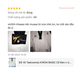 Đồ Võ Taekwondo KWON BASIC Cổ Đen x Union Taekwondo SHOP dobok